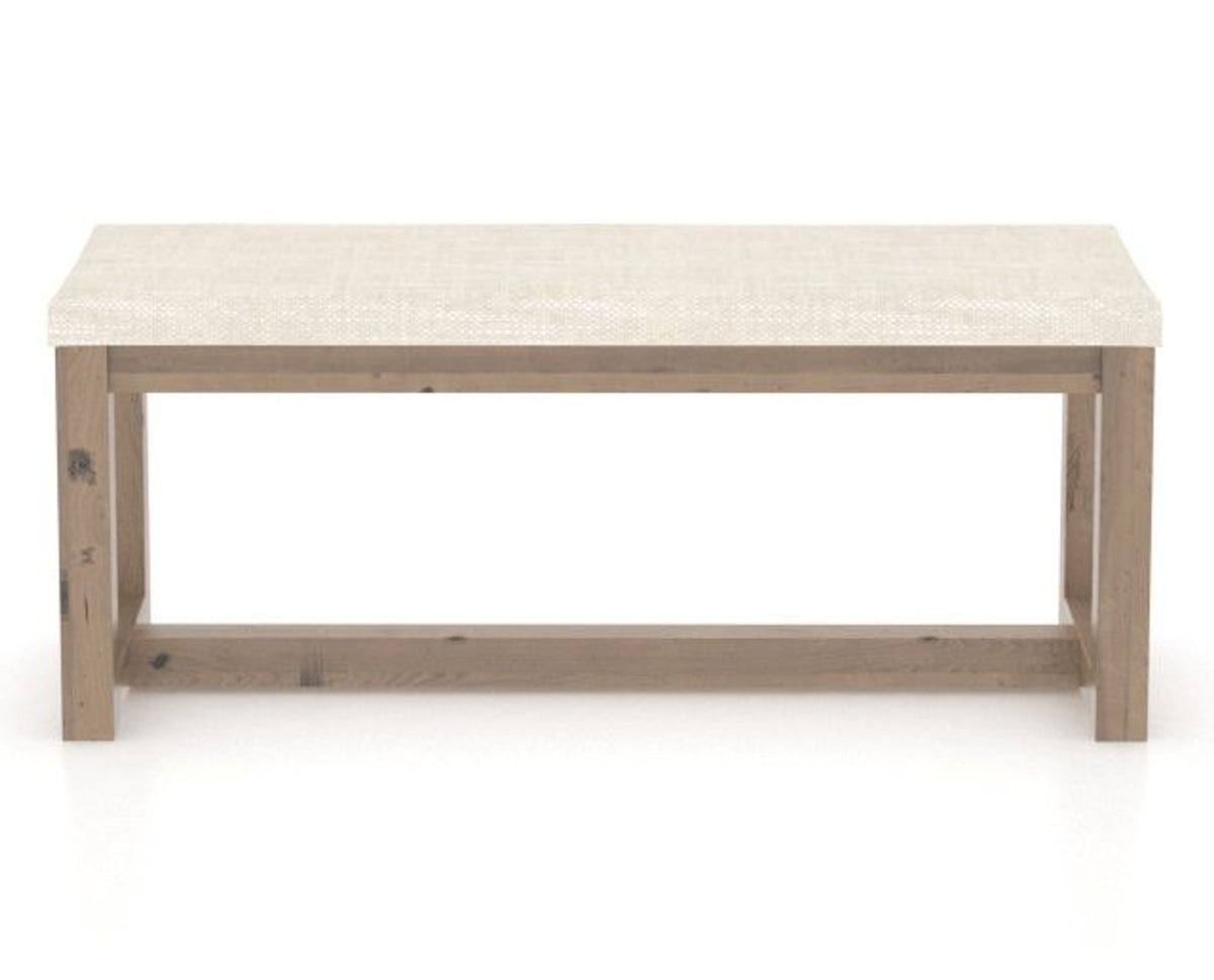 Canadel Loft Upholstered Bench 5070 in FT InsideOut® and 25 Pecan Washed, front view