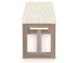 Canadel Loft Upholstered Bench 5070 in FT InsideOut® and 25 Pecan Washed, side view