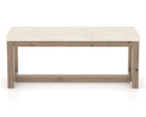 Canadel Loft Upholstered Bench 5070 in FT InsideOut® and 25 Pecan Washed, back view