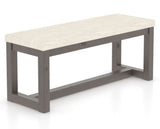 Canadel Loft Upholstered Bench 5070 in FT InsideOut® and 29 Hazelnut Washed, three-quarter view