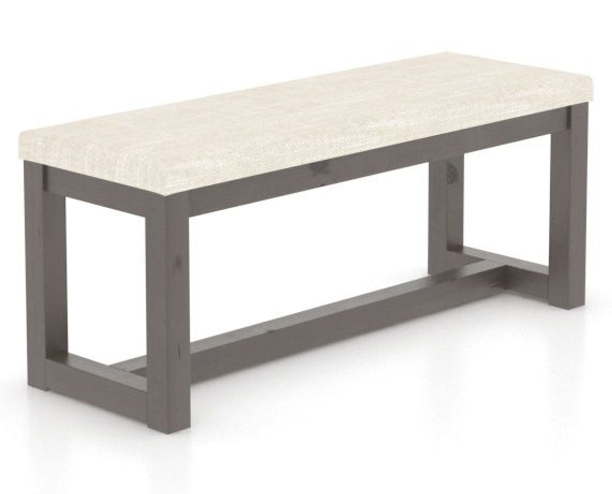 Canadel Loft Upholstered Bench 5070 in FT InsideOut® and 29 Hazelnut Washed, three-quarter view
