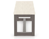 Canadel Loft Upholstered Bench 5070 in FT InsideOut® and 29 Hazelnut Washed, side view