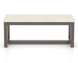 Canadel Loft Upholstered Bench 5070 in FT InsideOut® and 29 Hazelnut Washed, back view