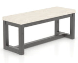 Canadel Loft Upholstered Bench 5070 in FT InsideOut® and 59 Davy's Grey, three-quarter view