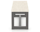 Canadel Loft Upholstered Bench 5070 in FT InsideOut® and 59 Davy's Grey, side view