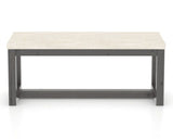 Canadel Loft Upholstered Bench 5070 in FT InsideOut® and 59 Davy's Grey, back view