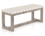 Canadel Loft Upholstered Bench 5070 in OZ Fabric and 08 Shadow, three-quarter view
