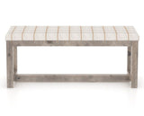 Canadel Loft Upholstered Bench 5070 in OZ Fabric and 08 Shadow, front view