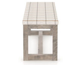 Canadel Loft Upholstered Bench 5070 in OZ Fabric and 08 Shadow, side view