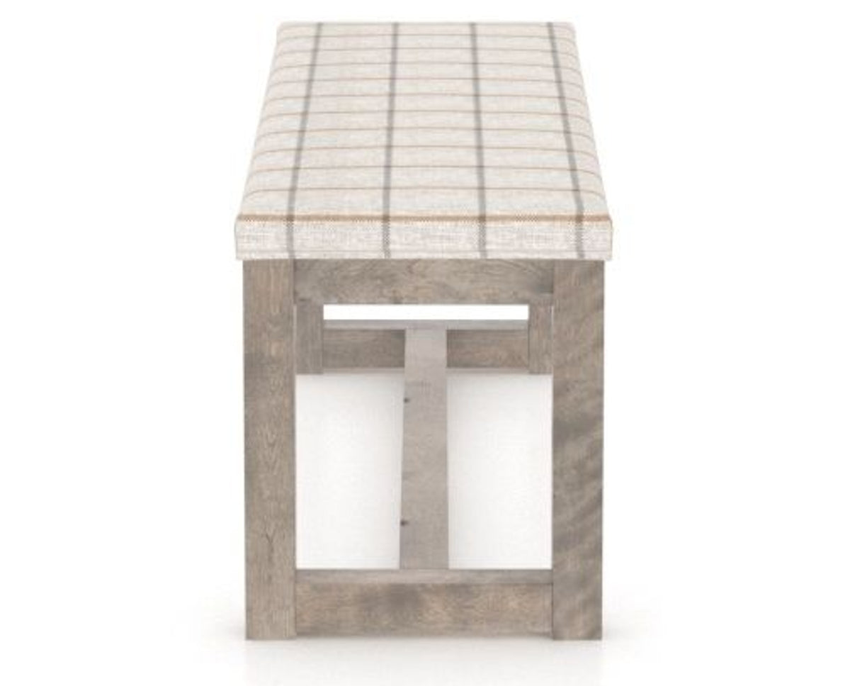 Canadel Loft Upholstered Bench 5070 in OZ Fabric and 08 Shadow, side view