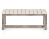 Canadel Loft Upholstered Bench 5070 in OZ Fabric and 08 Shadow, back view
