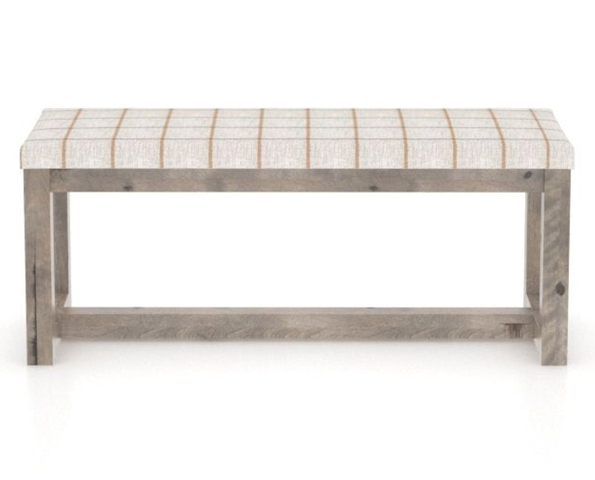 Canadel Loft Upholstered Bench 5070 in OZ Fabric and 08 Shadow, back view
