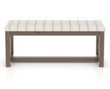 Canadel Loft Upholstered Bench 5070 in OZ Fabric and 19 Cognac Washed, front view