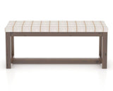 Canadel Loft Upholstered Bench 5070 in OZ Fabric and 19 Cognac Washed, back view