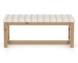 Canadel Loft Upholstered Bench 5070 in OZ Fabric and 20 Caramel Washed, front view