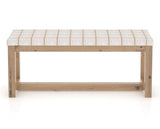 Canadel Loft Upholstered Bench 5070 in OZ Fabric and 20 Caramel Washed, back view