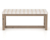 Canadel Loft Upholstered Bench 5070 in OZ Fabric and 25 Pecan Washed, front view