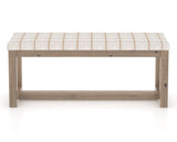 Canadel Loft Upholstered Bench 5070 in OZ Fabric and 25 Pecan Washed, back view