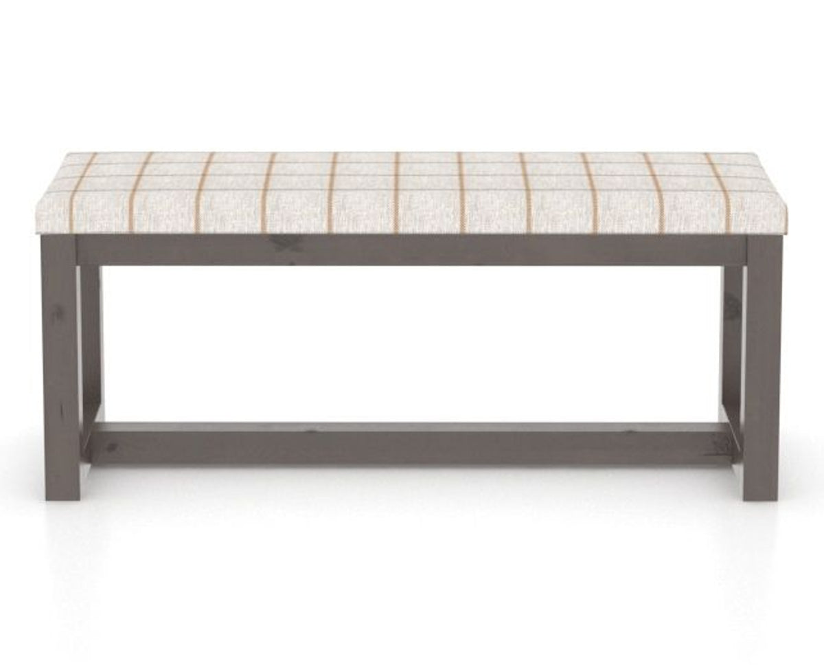 Canadel Loft Upholstered Bench 5070 in OZ Fabric and 29 Hazelnut Washed, front view