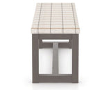 Canadel Loft Upholstered Bench 5070 in OZ Fabric and 29 Hazelnut Washed, side view