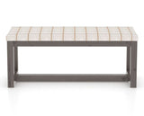 Canadel Loft Upholstered Bench 5070 in OZ Fabric and 29 Hazelnut Washed, back view