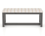 Canadel Loft Upholstered Bench 5070 in OZ Fabric and 59 Davy's Grey, front view