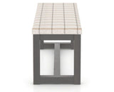 Canadel Loft Upholstered Bench 5070 in OZ Fabric and 59 Davy's Grey, side view