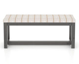 Canadel Loft Upholstered Bench 5070 in OZ Fabric and 59 Davy's Grey, back view