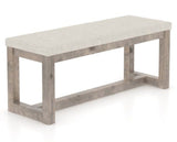 Canadel Loft Upholstered Bench 5070 in TB Fabric and 08 Shadow, three-quarter view
