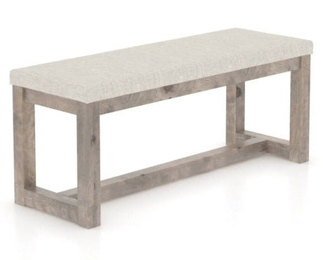 Canadel Loft Upholstered Bench 5070 in TB Fabric and 08 Shadow, three-quarter view