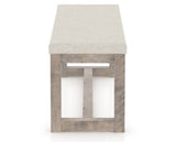 Canadel Loft Upholstered Bench 5070 in TB Fabric and 08 Shadow, side view