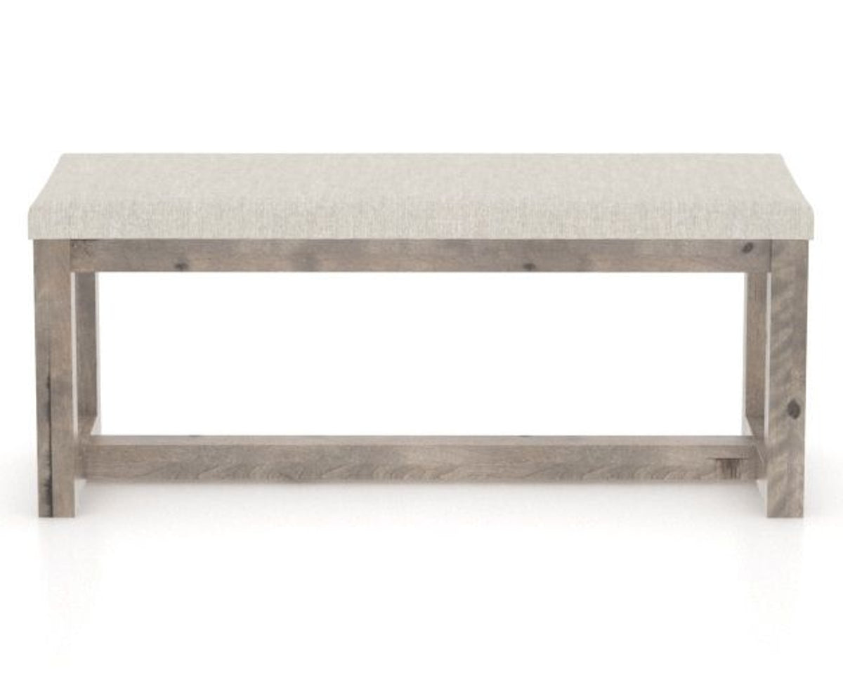 Canadel Loft Upholstered Bench 5070 in TB Fabric and 08 Shadow, back view