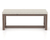 Canadel Loft Upholstered Bench 5070 in TB Fabric and 19 Cognac Washed, front view
