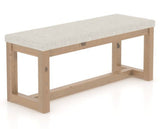 Canadel Loft Upholstered Bench 5070 in TB Fabric and 20 Caramel Washed, three-quarter view