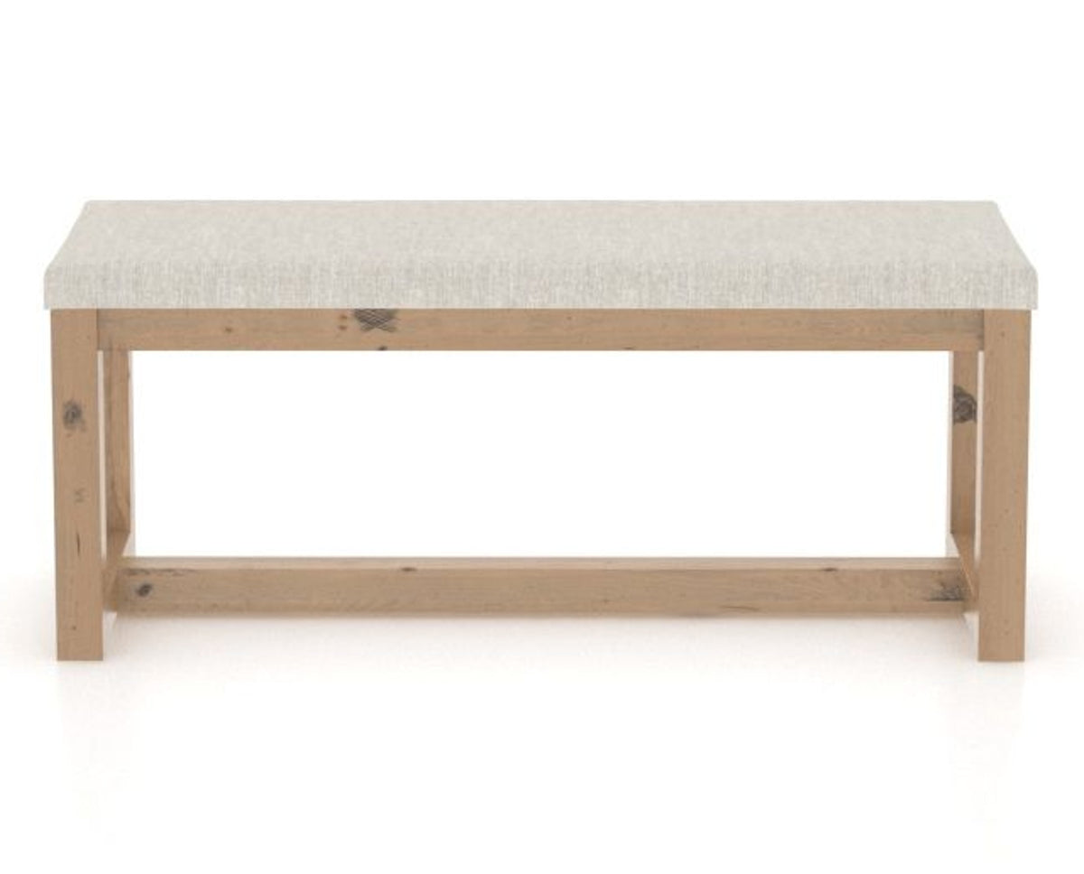 Canadel Loft Upholstered Bench 5070 in TB Fabric and 20 Caramel Washed, front view