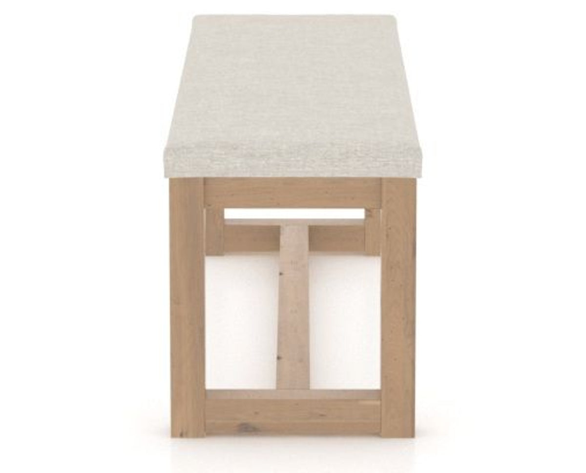 Canadel Loft Upholstered Bench 5070 in TB Fabric and 20 Caramel Washed, side view