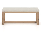 Canadel Loft Upholstered Bench 5070 in TB Fabric and 20 Caramel Washed, back view