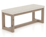 Canadel Loft Upholstered Bench 5070 in TB Fabric and 25 Pecan Washed, three-quarter view