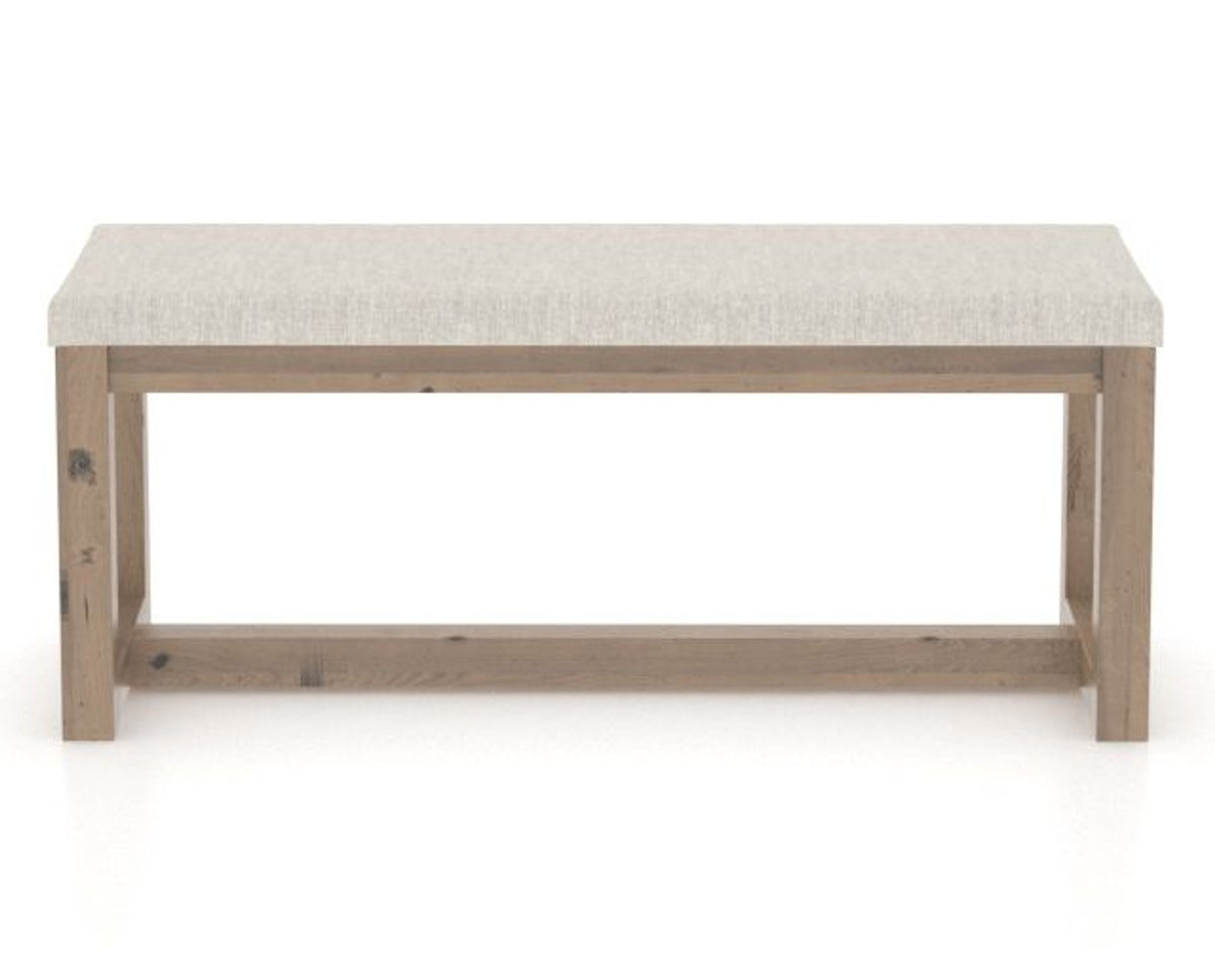 Canadel Loft Upholstered Bench 5070 in TB Fabric and 25 Pecan Washed, front view