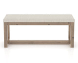 Canadel Loft Upholstered Bench 5070 in TB Fabric and 25 Pecan Washed, back view