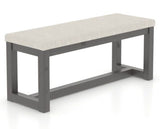 Canadel Loft Upholstered Bench 5070 in TB Fabric and 59 Davy's Grey, three-quarter view