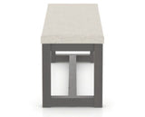 Canadel Loft Upholstered Bench 5070 in TB Fabric and 59 Davy's Grey, side view