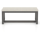 Canadel Loft Upholstered Bench 5070 in TB Fabric and 59 Davy's Grey, back view