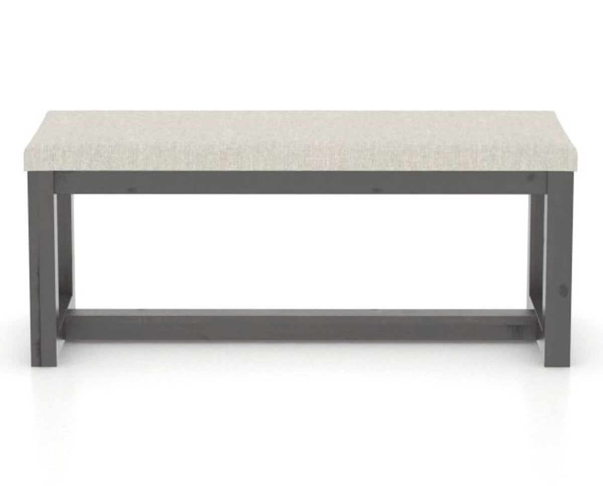 Canadel Loft Upholstered Bench 5070 in TB Fabric and 59 Davy's Grey, back view