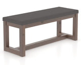 Canadel Loft Upholstered Bench 5070 in XU Faux Leather and 19 Cognac Washed, three-quarter view