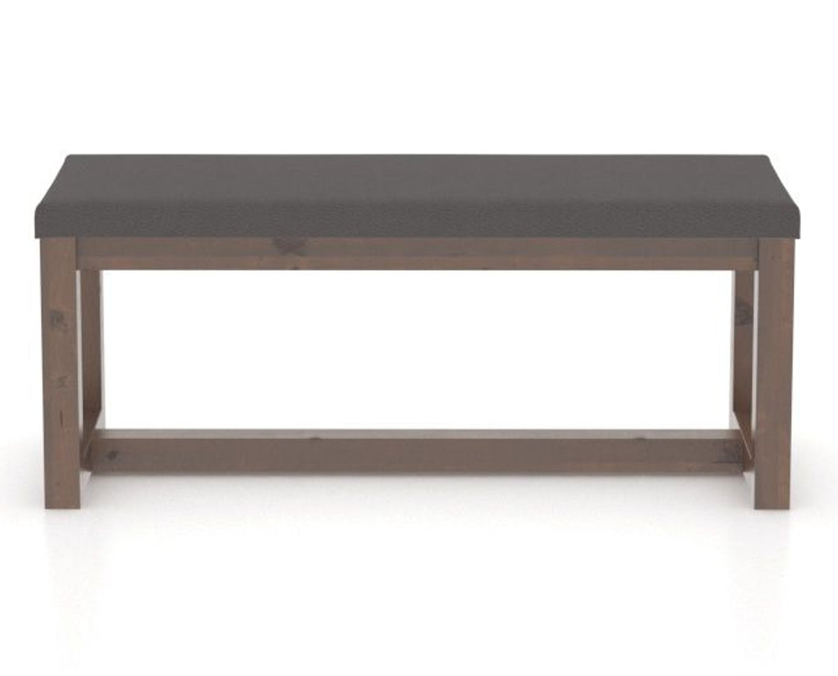 Canadel Loft Upholstered Bench 5070 in XU Faux Leather and 19 Cognac Washed, front view