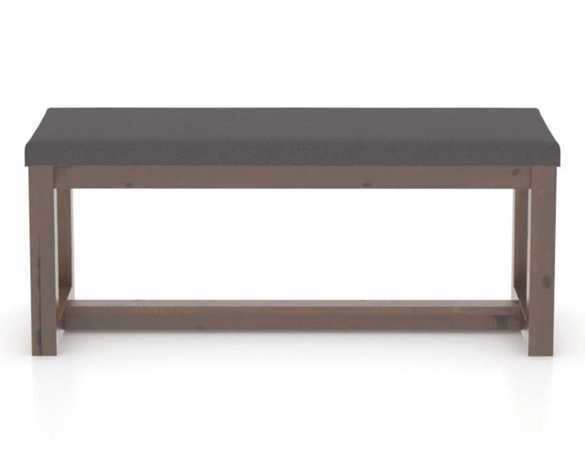 Canadel Loft Upholstered Bench 5070 in XU Faux Leather and 19 Cognac Washed, back view
