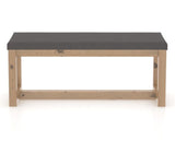 Canadel Loft Upholstered Bench 5070 in XU Faux Leather and 20 Caramel Washed, front view