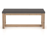 Canadel Loft Upholstered Bench 5070 in XU Faux Leather and 20 Caramel Washed, back view
