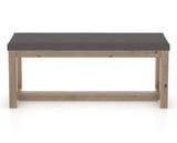 Canadel Loft Upholstered Bench 5070 in XU Faux Leather and 25 Pecan Washed, back view